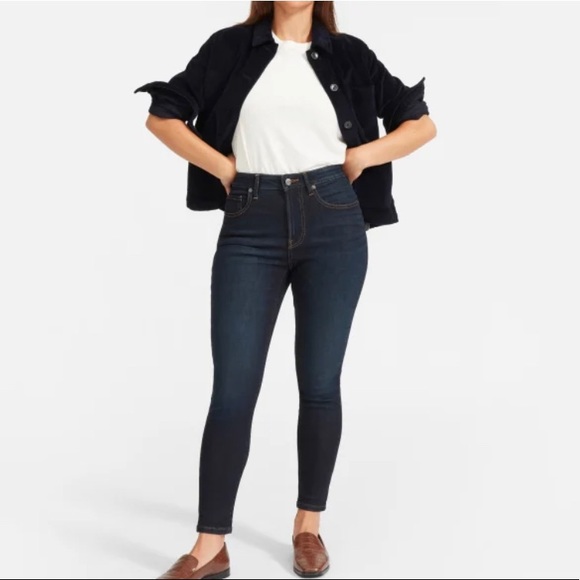 EVERLANE authentic stretch cigarette Dark Blue denim jeans size 26 NEW! - Picture 1 of 6